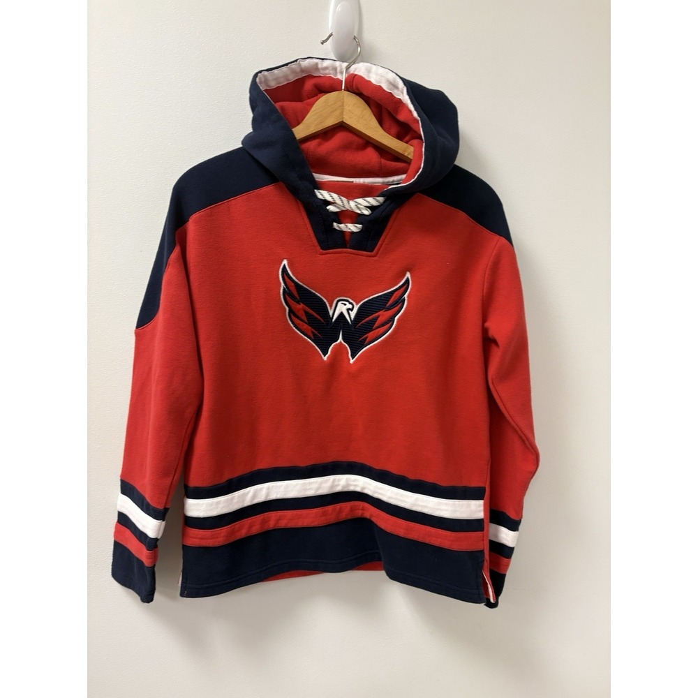 Washington Capitals NHL Must-Have Lace-Up Pullover Red Hoodie YOUTH MSRP $65